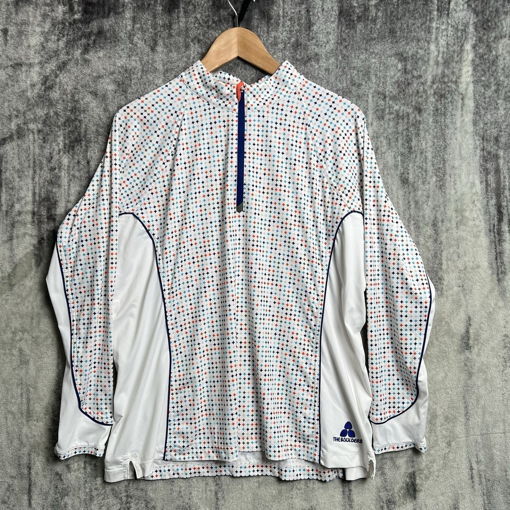 Peter‎ Millar 1/4 Zip Pullover Mens XL Diamonds Golf Athleisure 50 UPF Sun Shirt